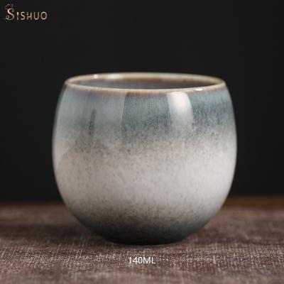 China Sustainable Wholesale Handmade Ceramic Drinkware 140ML Pottery Tea Cup for sale