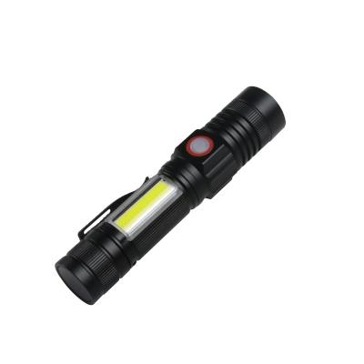 China Mini Portable Aluminum Emergency EDC COB Tactical Torch, Zoomable Waterproof USB LED Torch Rechargeable Flashlight for sale