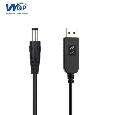 China Camera voltage transform USB male cable 5V DC to 9V output DC power cable for wifi router for sale