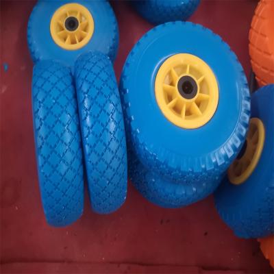 China Hotels 10x3.00-4 Hand Truck Dumper Cart Barrow Cart Tires PU Foam Filling Wheel for sale