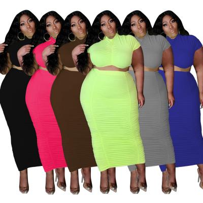 China Solid Color QUICK DRY Women Plus Size 2 Piece Sets Loose Two Piece Set Plus Size 2 Piece Set Women Clothing for sale