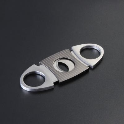 China Modern Dual Stainless Steel Blade Cigar Accessories Cigar Knife Scissor Cutter for sale