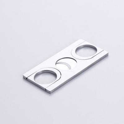 China Modern Custom Luxury Double Cigar Cutter Stainless Steel Table Cigar Cutter Accessories for sale