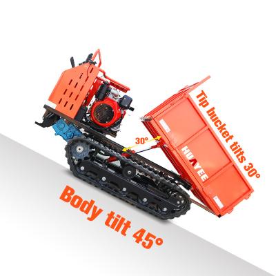 China Building Material Store Tracked Mini Dumper Truck 800kg 2 Ton 1 Ton Crawler Dumper Mini Transporter Self Loading Mini Dumper Price for sale