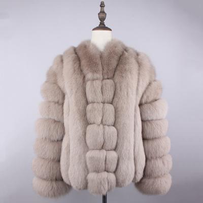 China Breathable Custom Color And Size Real Fox Fur Women's Jackets And Coat Inside Fur Winter Fox Fur Coat Women for sale