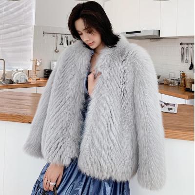 China Breathable Winter Fur Fox Coats Women Ladies Fox Fur Coat White Fox Warm Fur Coats for sale