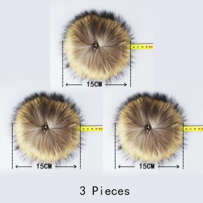 China Real Fur Factory Clothing Accessories Dangling Natural Raccoon Fur Ball JOINT Direct Hat Accessories Large for sale