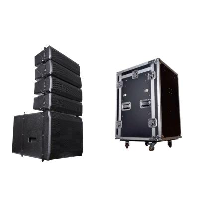 China RQSONIC LA412D-KIT PA 1000W Powered Active Speaker Concert Stage Line Array Speaker Sound System With Flight Case 57.5x59.5x113.5cm for sale