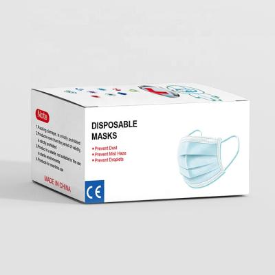 China Recycled Materials 50 Pcs 3 Ply Disposable Nonwoven Medical Face Mask Packaging Box Surgical Mask Boxes for sale