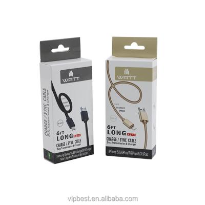 China Recyclable USB Cable Set Data Line Headset Color Box Mobile Phone Case Box Price for sale