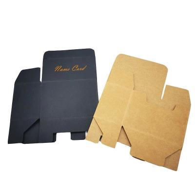 China Matt Recycled Kraft Paper Custom Black Recyclable Visiting Logo Card Box for sale