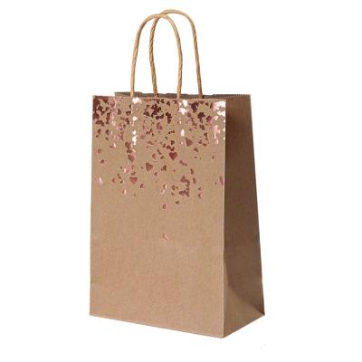 China Recyclable Wholesale Customized Sequin Bags Kraft Paper Bag With Handles for sale