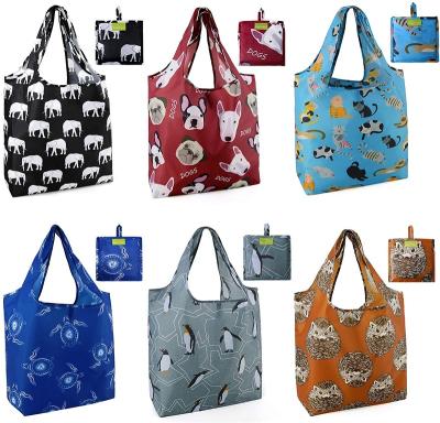 China 100% Eco-Friendly Large Reusable Nylon Foldable Bulk Bag Grocery Printing Rip-Stop Printing Machinery Eco-Friendly Large Washable Eco-Friendly Shopping Bag for sale