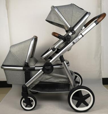 China TASLON QTUS DuetPro Double Stroller for Twins - Large PU Wheels with Aluminum Alloy Stable Frame - Ready for 2 Children of Different Ages for sale