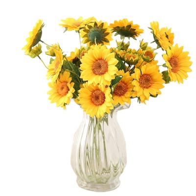 China Hot Selling Artificial Flower China Sunflower Artificial Flower Tabletop Colorful Wedding Decoration Artificial Flower for sale