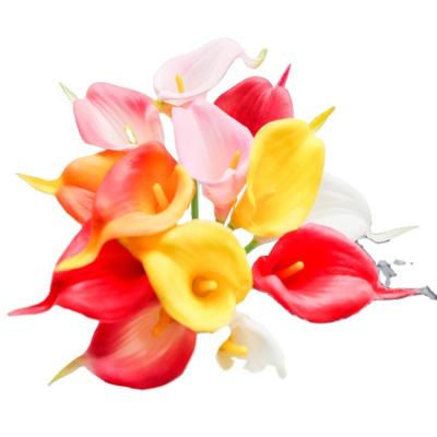 China 2022 Hot Sale Artificial Flower Mini Real Touch PU Calla Flower Colorful Hot Sale Artificial Flower Wedding Decoration for sale