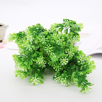 China Beautiful Direct Selling 7 Colored Artificial Flower Plant Plant Plastic Decorative Artificial Flower Green Milan Grass Table Garden Shrub Plant for sale