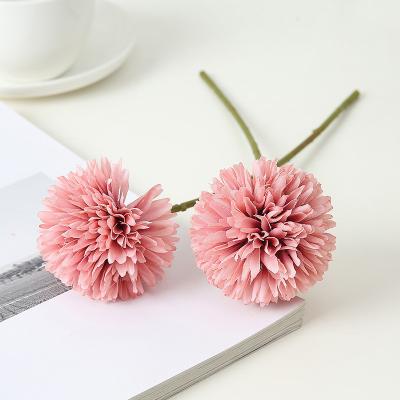 China Factory Direct Colorful China Single Stem Beautiful Chrysanthemum Bolocephalus Ball Artificial Flowers for sale