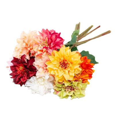 China Artificial Natural Event Decoration Touch Chrysanthemum Flower Dahlia Flower Artificial For Decoration Wedding Artificial for sale