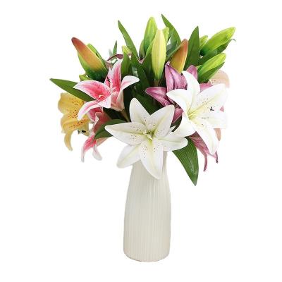 China Wedding. Wedding flower decoration home flower artificial lily flower plant simulation fleur de lis wedding bouquet for sale