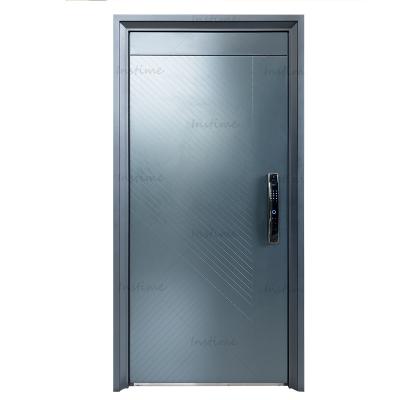 China High Quality Cheap Exterior Steel Custom Base Track Anti-theft Front Security Steel Door Villa Style Instime Door Black Security Entry Door for sale