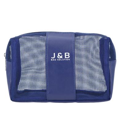 China New Arrival Beach Toiletry Bag Cosmetic Organizer Preppy Style Airbag Makeup Mesh Waterproof PVC Waterproof Plastic Beauty Mesh Bag for sale