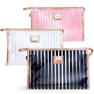 China Fashion Customize Private Label Toiletry Make Up Pouch Bag Custom Logo Transparent Travel PVC Zipper Cosmetic Bags Clear PVC Makeup Bag for sale