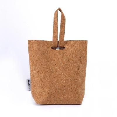 China Natural Eco-friendly Handled Tote Portugal Cork Handbags Wooden Flannelette Cork Shopping Bag Waterproof Makeup Bag for sale