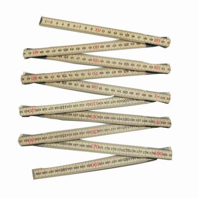 China Wood 2 Meter Red End Promotional Collapsible German Metric Wooden Folding Ruler for sale