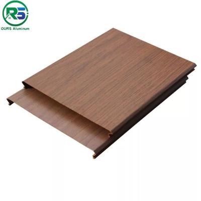 China Commercial Acoustic Aluminium Strip Ceiling Bark Color Straight Edge for sale