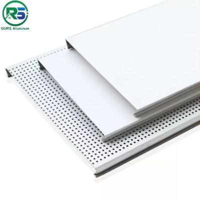 China Perforated Aluminium Strip Ceiling Dustproof White Powder Coating for sale