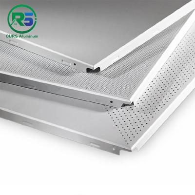 China Waterproof White Metal Clip In Ceiling Tiles 0.6mm Perforated Metal Ceiling Panel For Office for sale