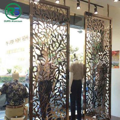 China Pared de aluminio Art Room Divider de las pantallas de Art Panel Unique Laser Cut del metal floral en venta