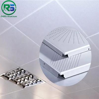 China White Perforated Aluminium Clip In Ceiling Tiles For Shopping Mall Thickness 10MM for sale