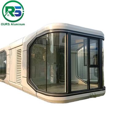 중국 2023 Custom-made Modern Design Aluminum alloy Capsule Tiny House For living Prefab Houses Capsule Cabin Apple Cabin 판매용