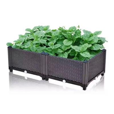 China Plant Minimalist High Quality Rectangular Plastic Containers For Garden Outdoor Container For Planting Cornucopia Flower Fruit Vegetables for sale