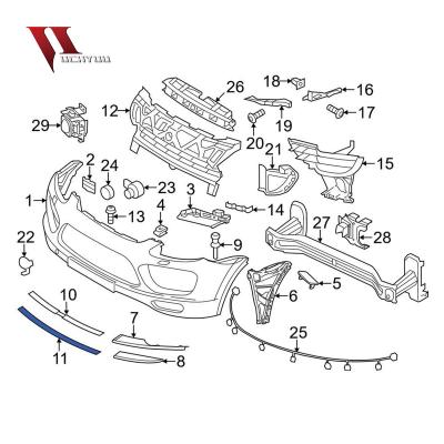 China Plastic Uchyuu Car Parts Front Upper Center Grille Trim For Porsche Cayenne 2011-2018 OEM 958505974009B9 for sale