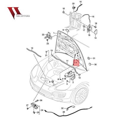 China Uchyuu Best-Selling Hood Lift Support Hood Damper For Porsche Cayenne OEM 95851135905 Cayenne for sale