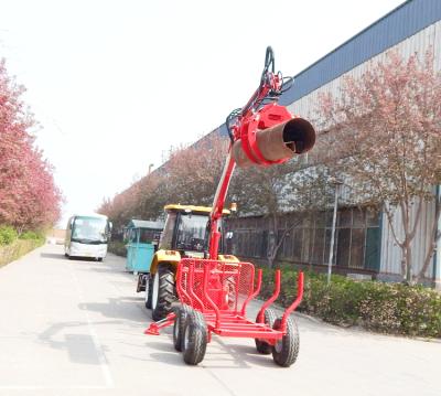 China Factory Tractor Mounted Log Loader Trailer With Crane for sale