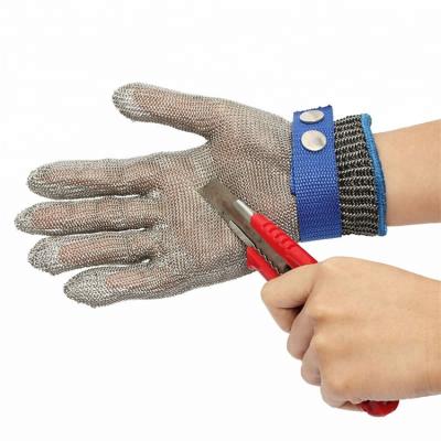 China Seamless Stainless Steel Mesh Cut Resistant Gloves Metal Cut Resistant Gloves for sale