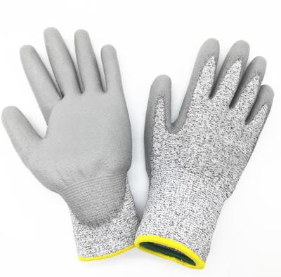 China Anti Cut EN388 4543 ANSI Cut Coated Cut Level 4 HPPE PU Safety Resistant Glove for sale