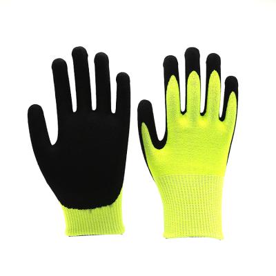 China Nitrile Coated Gloves 15 Gauge Sandy Nitrile Caoted Anti Slip Nitrile Glove Nylon Work Hand Gloves Men for sale