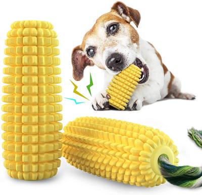 China Viable Clean Interactive Small Breed Pet Chewers Corn Teeth Toothbrush Puppy Aggressive Dog Toy Chew for sale