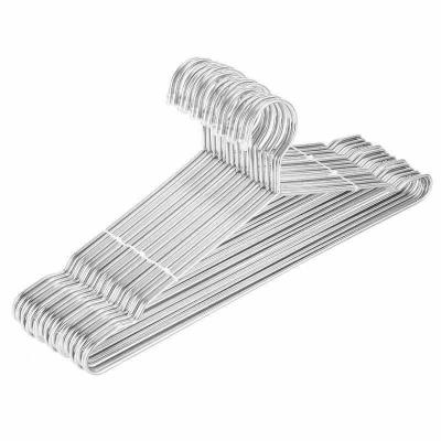 China Heavy Duty 40 Wire Metal Pack Eco-Friendly Stainless Steel Material Non Slip Grooves Space Saving Customized Coat Metal Hangers For Clothes for sale