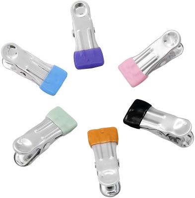 China Durable Colored 10 Pcs Multicolor Stainless Steel Metal Utility Sock Clips Clothesline Christmas Best Professional Clothespins for sale