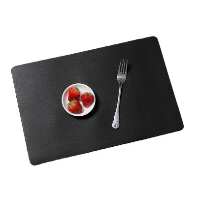 China 6pcs Sustainable Table Mats Heat Resistant Easy Clean Wipeable Waterproof Washable Modern Outdoor Kitchen Dining PU Leather Place Mat PVC for sale