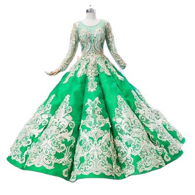 China Wholesale Breathable Muslim Cheap Luxury Sleeve Ball Gown Bridal Sequins Full Lace Up Wedding Dress Big Ball Gown Wedding Bridal Dresses for sale