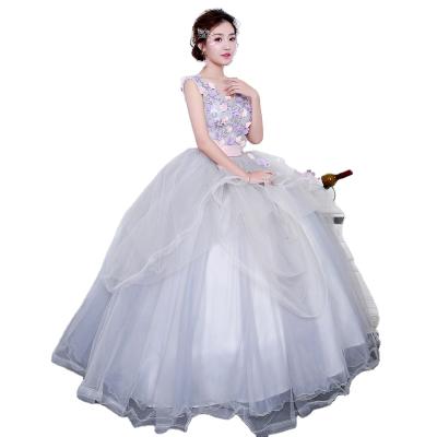 China Breathable Flower Ball Gowns Floor Length Wedding Dress Party Bridal Prom Dress For Women Fashion A-Line Dress for sale