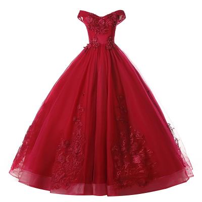 China Feishiluo Breathable Custom Color Cheap Off The Shoulder Women Ball Gown Formal Wedding Dress For Bride Ready In Stock for sale