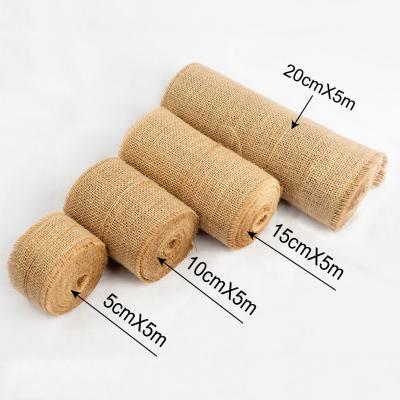 China Viable natural ribbon 5/10/15/20cm x 5m /roll hessian jute for decoration for sale